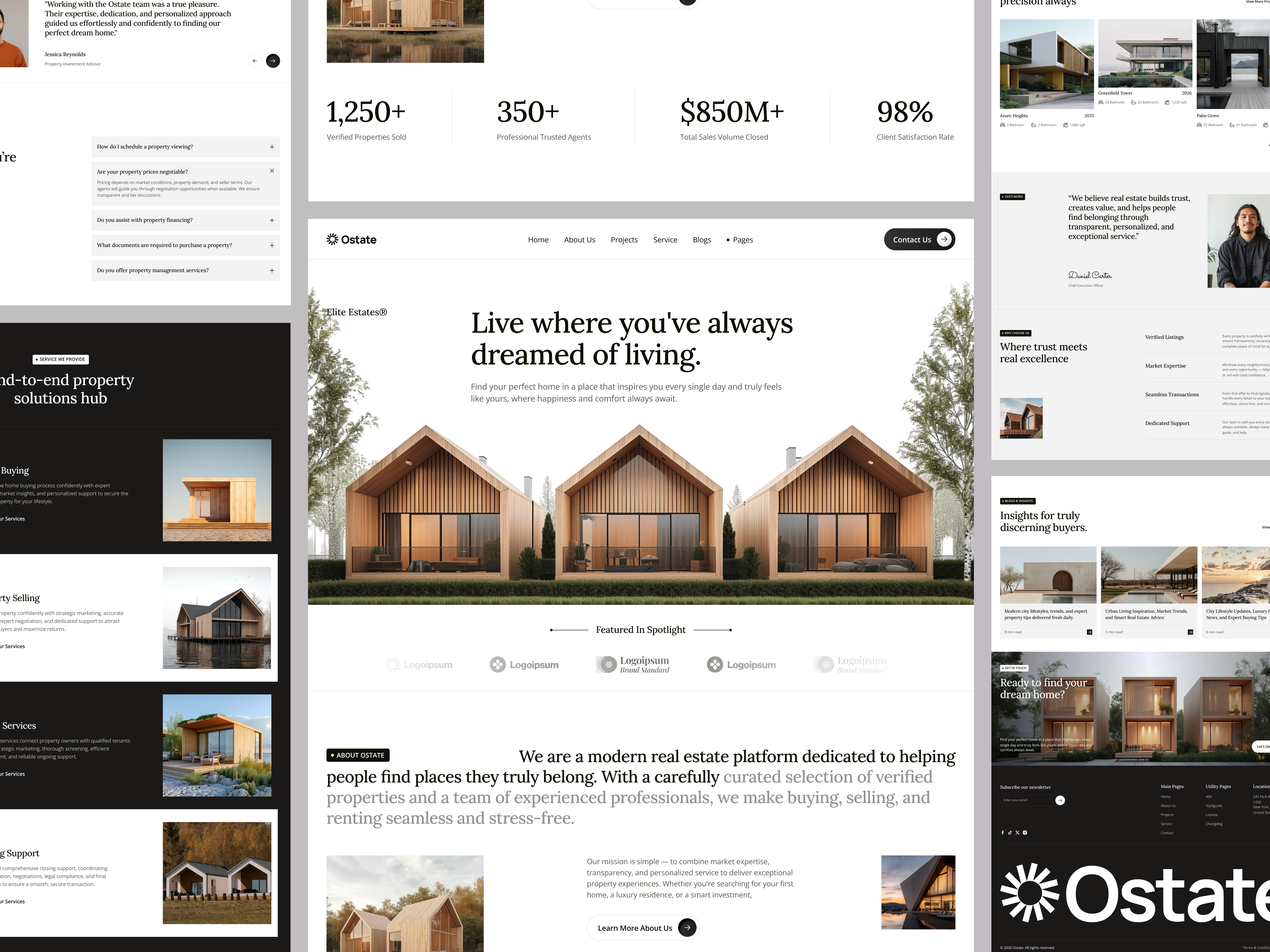 Ostate - Modern Real Estate Website Design agency website architectural design b2b business corporate website home rent landing page popular property real estate landing page real estate website realtor website rent property saas sell property service web design web interface