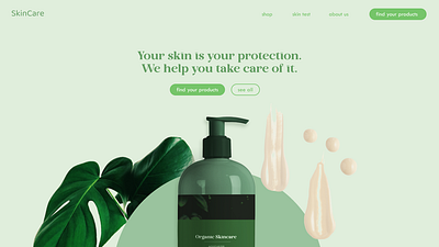 Organic Skincare concept cosmetics feminine graphic design green homepage plants ui ux webdesign
