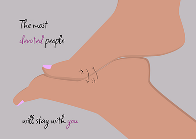 "The most devoted people will stay with you" postcard design flat graphic design illustration inspiring motivation postcard postcrossing vector