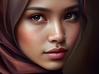 Intrinsic Beauty ai ai art ai artist artificial intelligence beautiful dax moreno female hijab indonesian javanese portrait woman