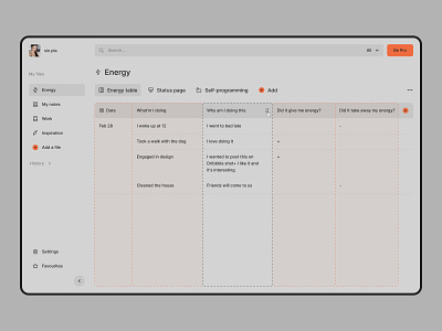 Editing a table in files art editing a table files gray notes table ui ux web web design