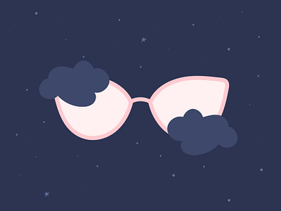 Cloudy perception flat illustration vector