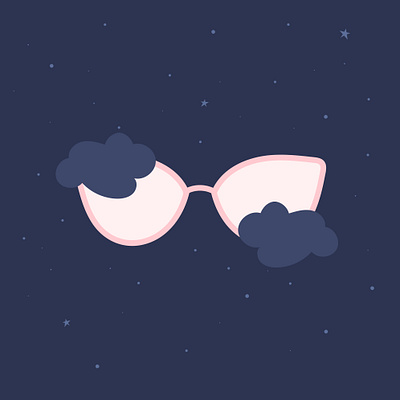 Cloudy perception flat illustration vector