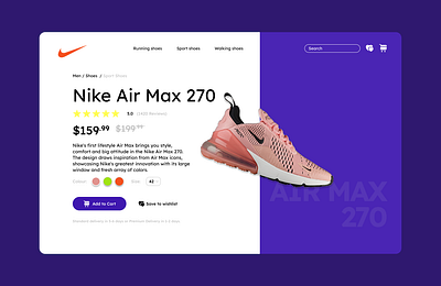 Nike store (e-commerce) airmax branding e commerce ecommerce figma nike product ui website