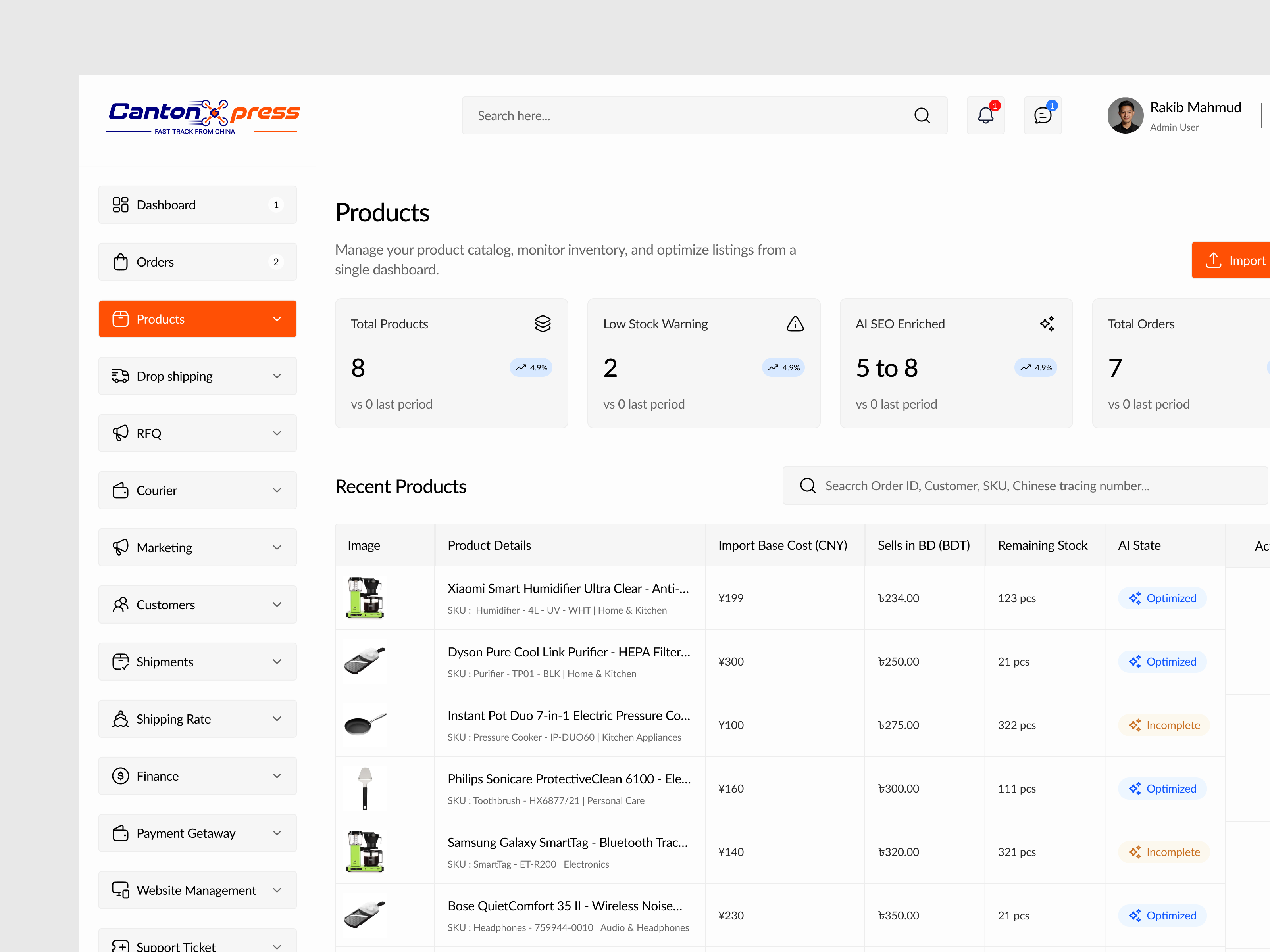 E-commerce Product Management Dashboard UI admin dashboard admin panel design dashboard design dashboard ui ux dashboard user interface data table design ecommerce admin panel ecommerce analytics ecommerce dashboard ecommerce ui inventory dashboard inventory management ui management dashboard product catalog ui product list dashboard product management dashboard saas dashboard design stock management ui web app design web dashboard ui