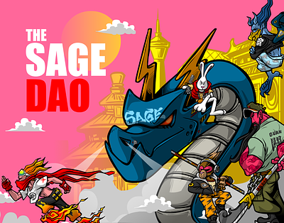 SageDAO blockchain chinese dao design graphic design illustration nft web web3 zodiac