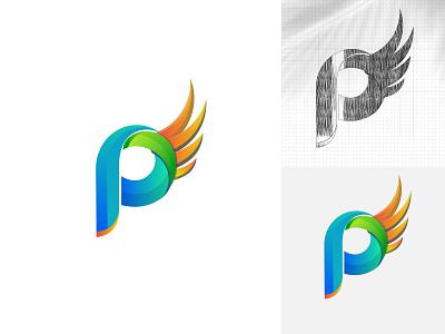 Modern Colorful P Colorful Parrot Logo Design bird logo brand branding colorful p logo design graphic design letter logo logo logo design logodesign minimalist modern design p parrot parrot logo png logo symbol