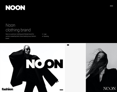 Noon 🖤 clothing brand black branding clothing concept store design fashion logo minimal minimalism typography