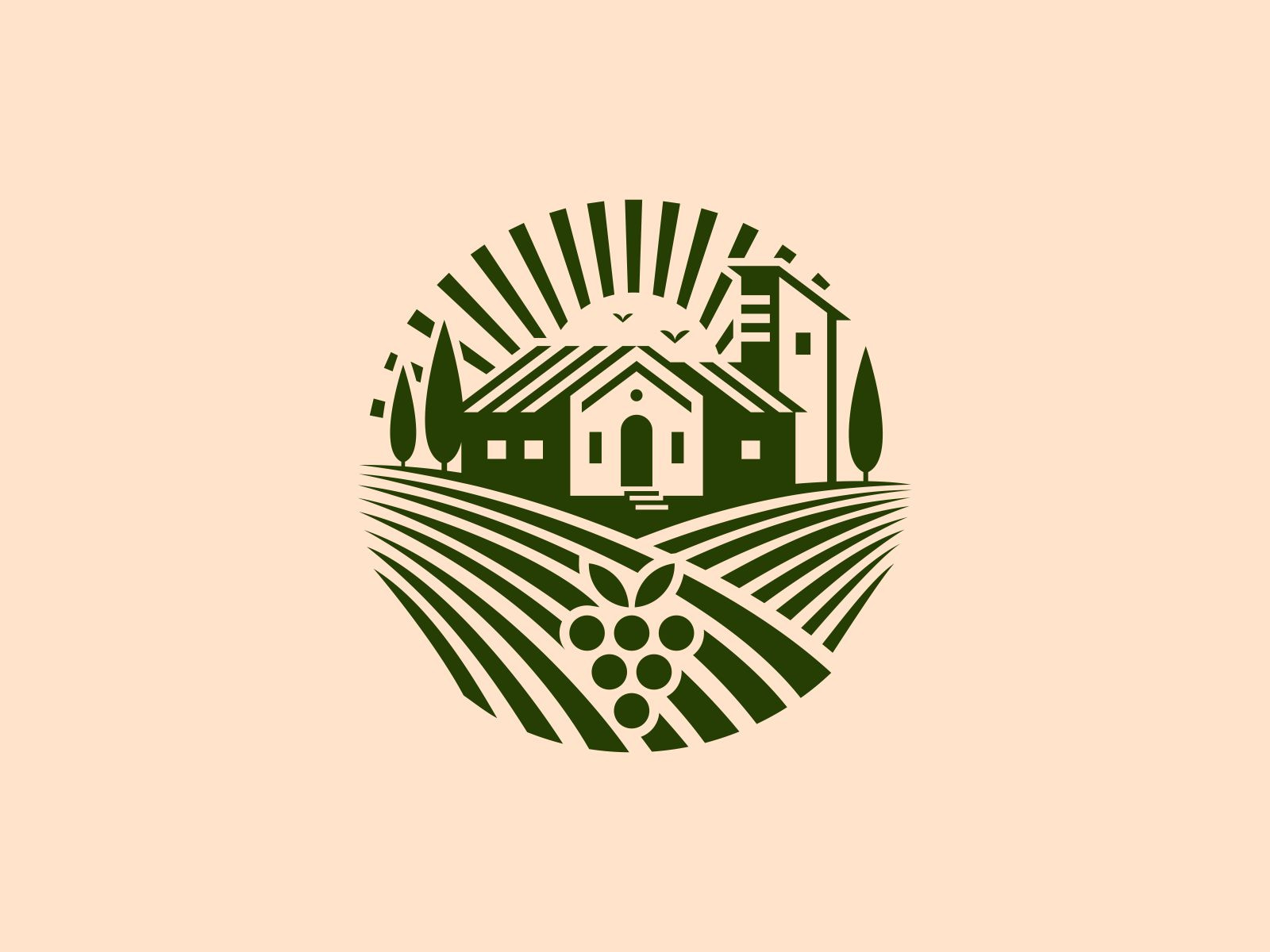 Example of Custom Vineyard Villa Logo Design