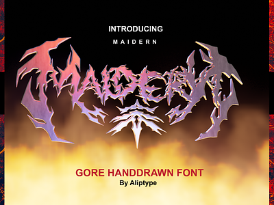 MAIDERN - GORE TYPEFACE 3d branding brutal font design font font design fonts gore gore font graphic design heavy metal heavy metal font horror font lettering logo motion graphics music font typeface typeface display typography