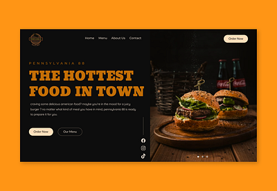 Pennsylvania 88 - Restaurant & Fast Food app food graphic design landing page logo typography ui ux web design