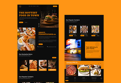 Pennsylvania 88 - Restaurant & Fast Food app branding design landing page typography ui ux web design website