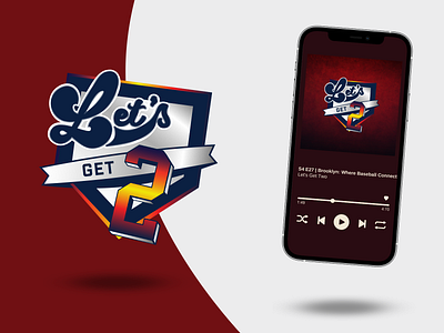 Let's Get ✌️ Podcast baseball branding cover art design graphic design industry logo podcast sports texas travel