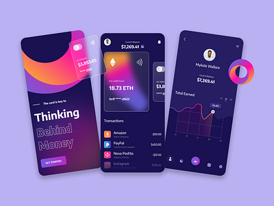 Banking App Screens: Mobile Design app banking design fintech ui visual design