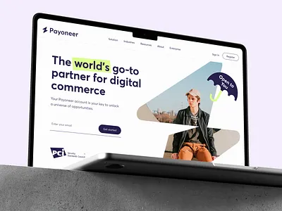 Payoneer: main page bank clean fintech landing landingpage main page minimal pay payoneer web web design
