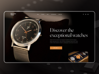 Online store of premium watches design ui ux web design