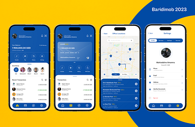 Baridimob App - Banking App app bank app design fintech graphic design illustration money typography ui ux vector