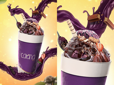 Catana Açaí acai açaí branding creative retouching design food graphic design logo manipulation matte paiting mockup packshot photo manipulation