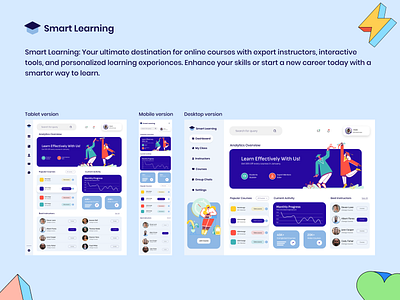 Smart learning Dashboard app branding design graphic design illustration logo typography ui ux vector website