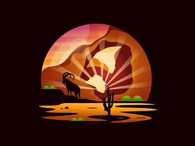 Arches National Park 3d arches branding desert design destination flat graphic design illustration landscape logo nature painting ram traveling utah vector vintage