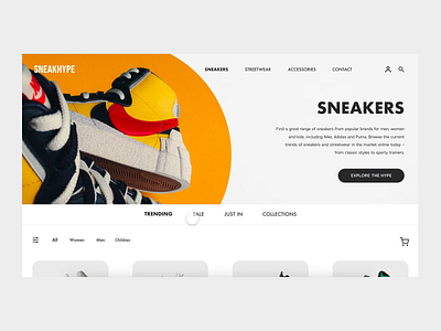 Sneaker E-commerce - Daily UI #012 after effects animation app branding dailyui design ecommerce graphic design illustration responsive sneaker tablet ui uxui vector