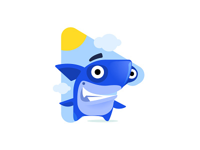 Mascot_17 blue illustration mascot shark