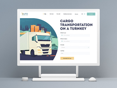 Website and illustrations design for AutoBusinessTrans branding design flat graphic design illustration illustrator ui ux web website