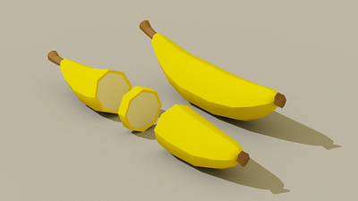 Low Poly Banana (October, 2022) 3d 3d modelling