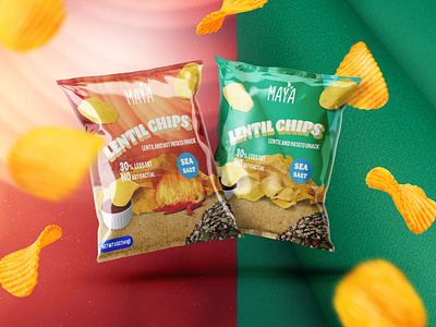 Maya Lentil Chips | Product Design brand identity branding chips chips package food food packaging package packaging product design