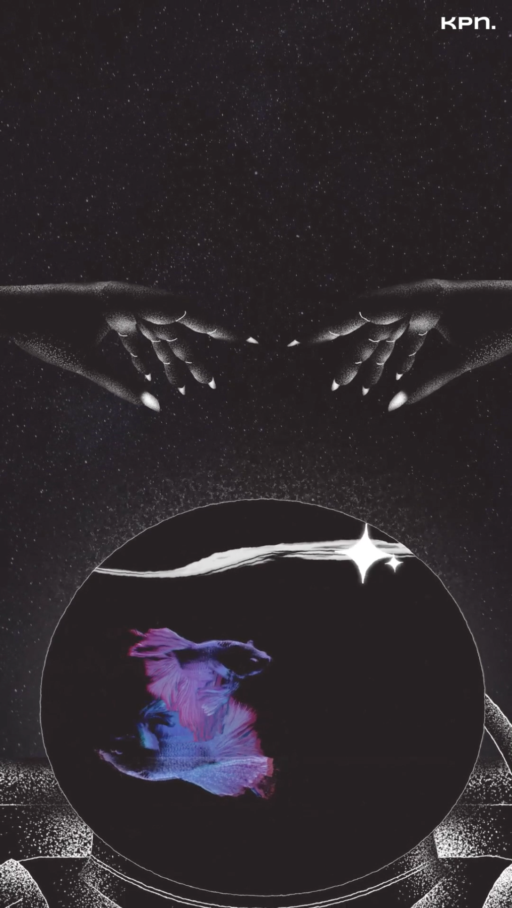 swimming 2d animation after effects animation astronaut crystal ball fish motion design motion graphics space stars voodoo water