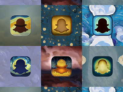 Snapchat Icon themes app icon figma snapchat stable diffusion the starry night
