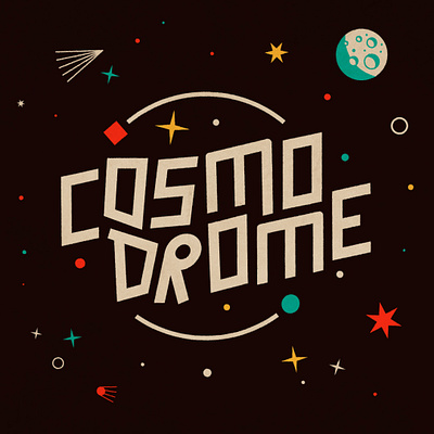 Cosmodrome branding cosmo graphic design illustration kids logo moon space space race typography vintage