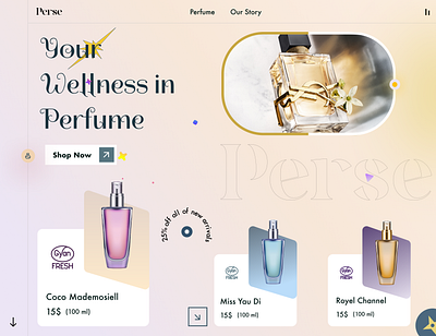 Perfume landing page Hero section beauty designops e comarce fragrance landing page ofspace orix perfume perfume website sajon ui ux website