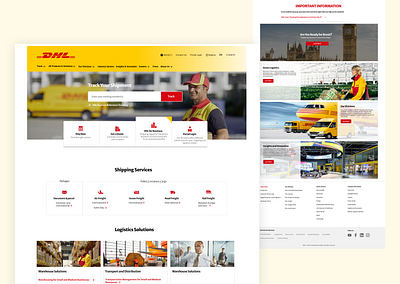 DHL - Landing Page app delivery app design landing page ui uiux ux