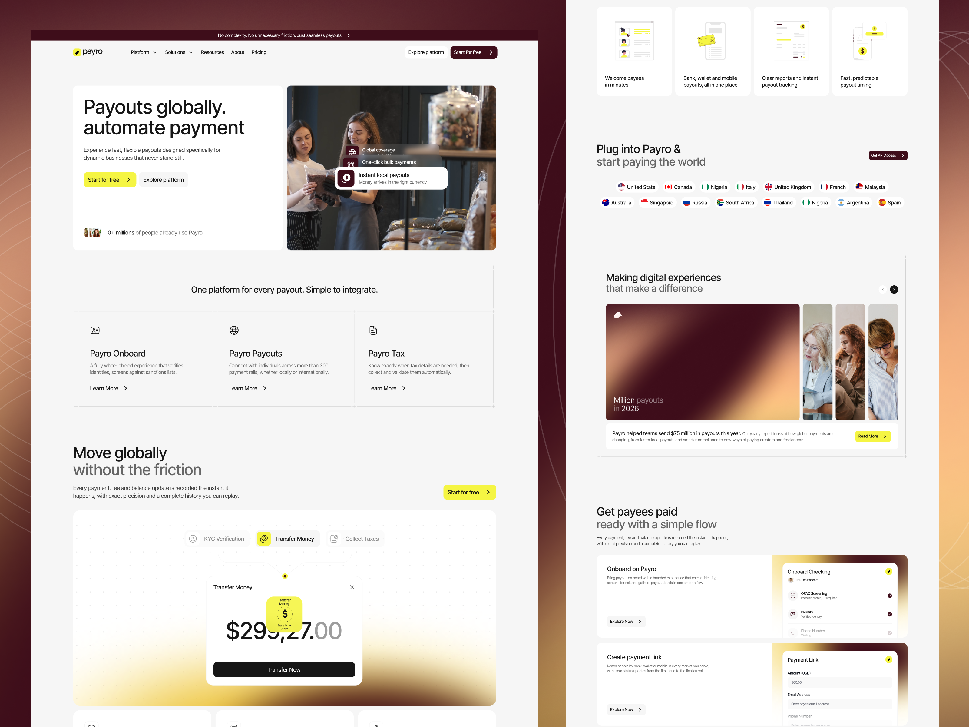 Payro – SaaS Website Design dashboard design fintech fintech website design globalpayments hr rumen landing page paymentplatform productdesign saas saas product saas website saas website design web web design website website design