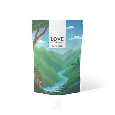 Love Cacao Peruvian Drinking Cacao Package Design Illustration art chocolate graphic design illustration love minimal package design peru