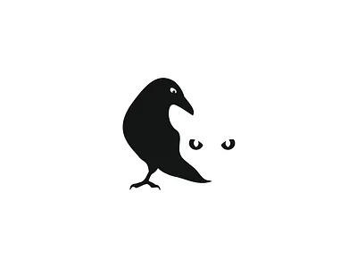 Bird & Cat Logo FOR SALE black and white branding design for sale graphic design illustration logo natural vector