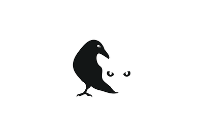 Bird & Cat Logo FOR SALE black and white branding design for sale graphic design illustration logo natural vector