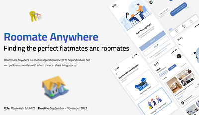 Roommate Anywhere: A Smarter Way to Find a Roommate. app design design thinking figma graphic design mobile app product design ui ux uxui