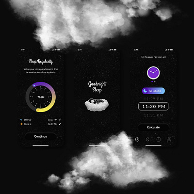 S app design graphic design illustration sleep tracker ui ux