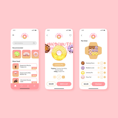 Donuts Store aka. "WHODONUTS?" app design donuts graphic design illustration ui ux