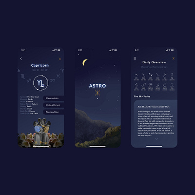 Astrology UI Design app astrology design graphic design illustration ui ux zodiac