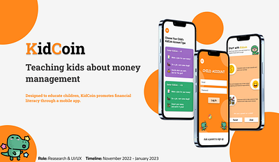 The Kidcoin App: Helping Kids Save Smarter app case study design design thinking figma graphic design mobile app pocket app product design ui user experience user interface ux wallet