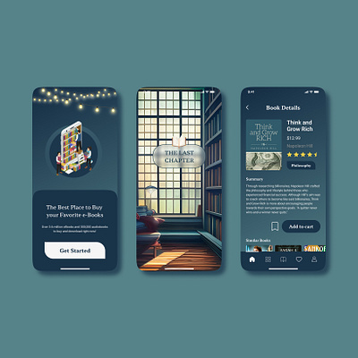 e-Books Store aka. "The Last Chapter" app books bookstore design ebooks graphic design illustration store ui ux