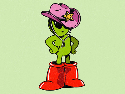 Space Cowboy alien cartoon character cowboy design graphic design illustration space vector