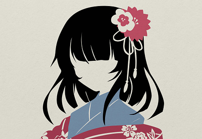 Geisha digital pop branding design digital illustration flat france geisha graphic design illustration logo vector