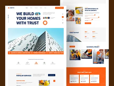 Construction & Architectural Website Landing Page Design architecture building clean ui construction digital agency finance header exploration homepage design interior design landing landing page design landingpage minimal mobile app real estate trending ui ux website design