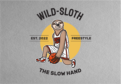 Retro Mascot Logo Sport Theme basketball sloth sport