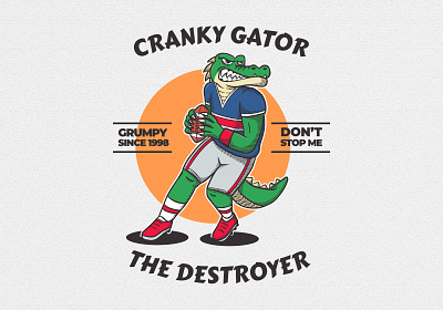 Retro Mascot Logo Sport Theme alligator football sport