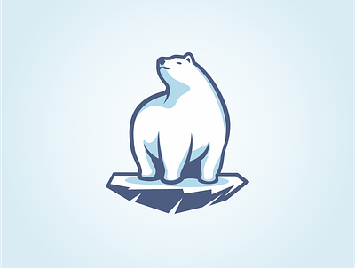 Polar Bear on Ice bear berg blue cool cube ice ice berg polar snow white winter